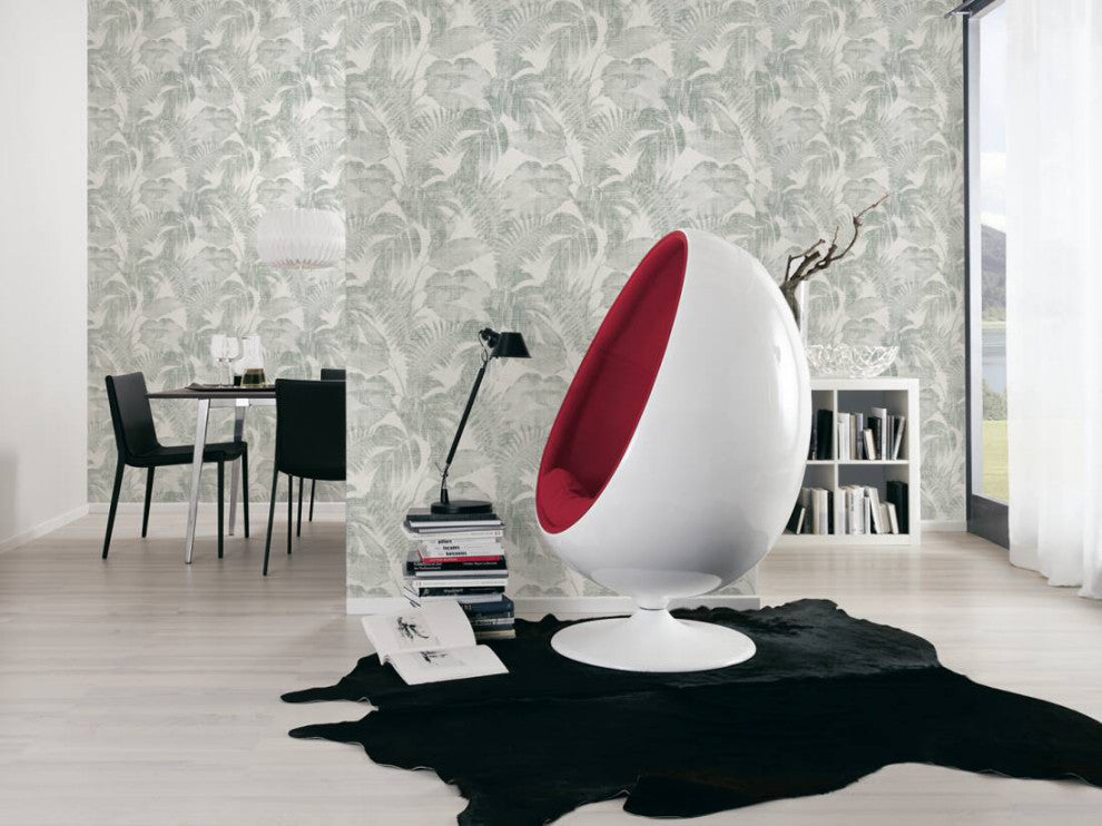Sample, Botanical Jungle Textured Wallpaper Featuring Tropical Leaves, 373964