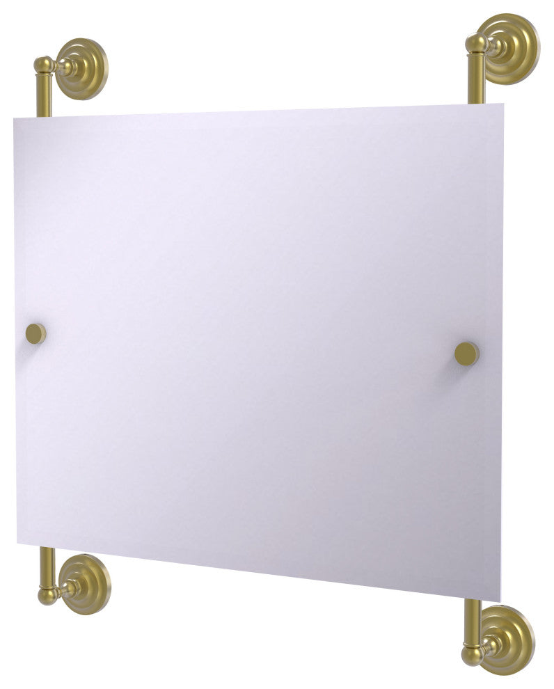Prestige Que New Landscape Frameless Rail Mounted Mirror, Satin Brass