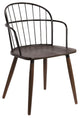 Bradley Steel Side Chair in Black  Finish and Black Brushed Wood, Walnut