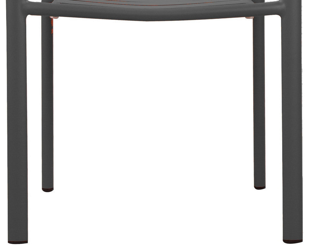Benzara BM287744 Meta 22" 6 Piece Dining Chair Set, Gray Aluminum Frame