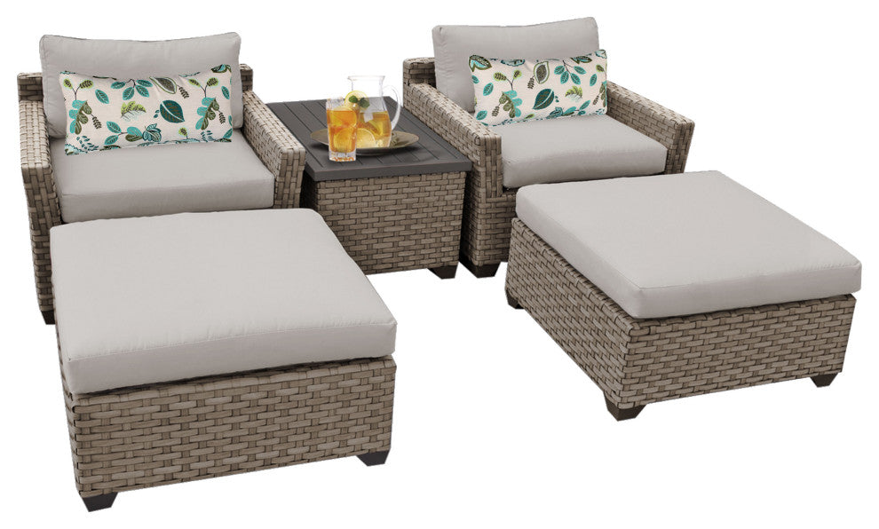 Monterey 5 Piece Outdoor Wicker Patio Furniture Set 05a