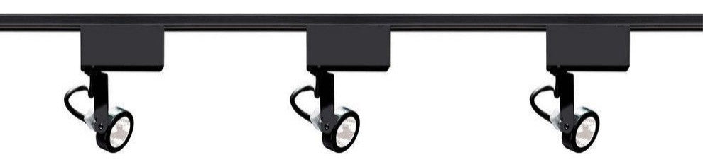 Nuvo Track Lighting 3-Light Halogen Track Light Fixture, Black