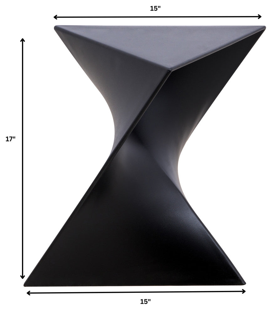 Leisuremod Randolph Modern Triangle Accent Side End Table, Black, Singles