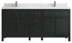 Sonoma 72 Double Sink Reeded Bath Vanity in Dark Forest Green 2" Calacatta Nuvo