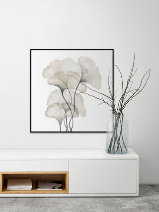"Ginkgo Biloba Leaves" Floater Framed Painting Print, Canvas, 12"x12"