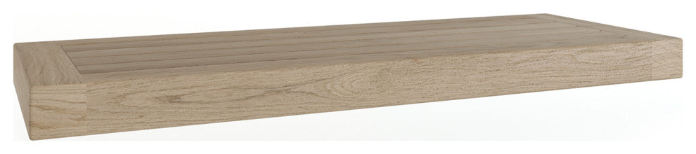 24" Moa-Mist Floating Gray Teak Wall Shelf