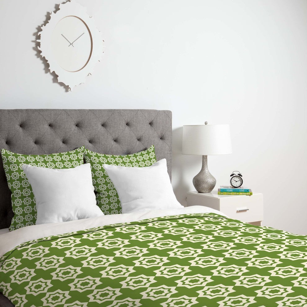Deny Designs Khristian A Howell Moroccan Mirage Green Duvet Cover - Lightweight