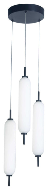 Typha LED Multi Pendant, 3 Light, Matte Black