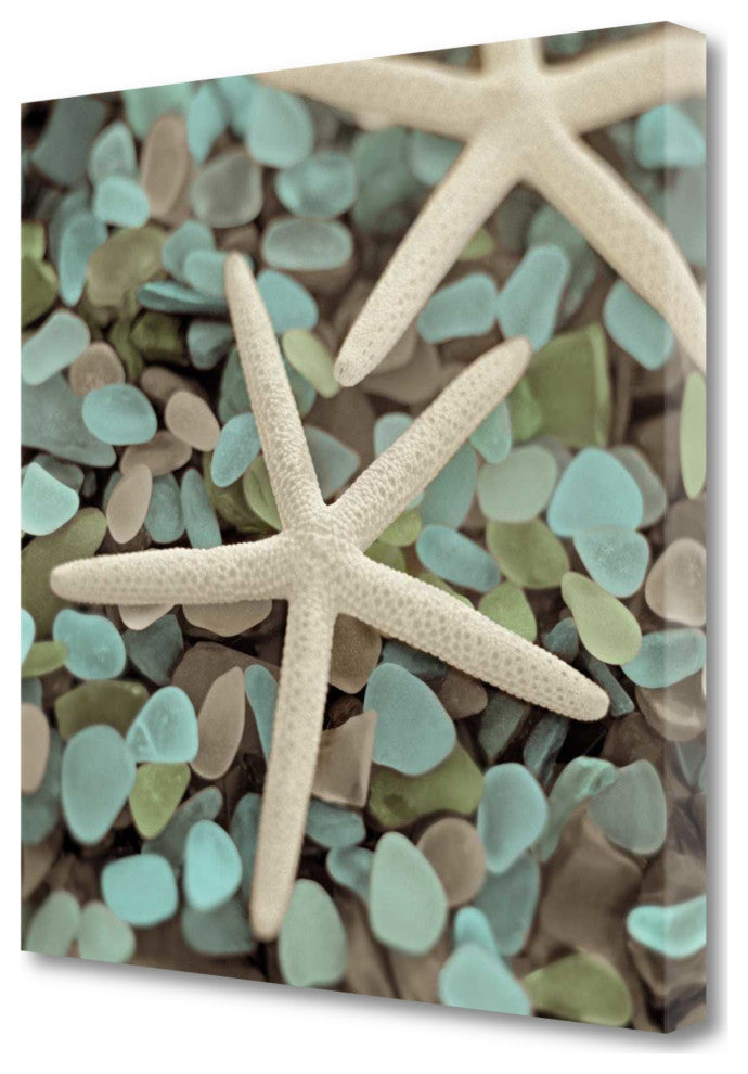 20" Starfish and Seaglass Giclee Wrap Canvas Wall Art