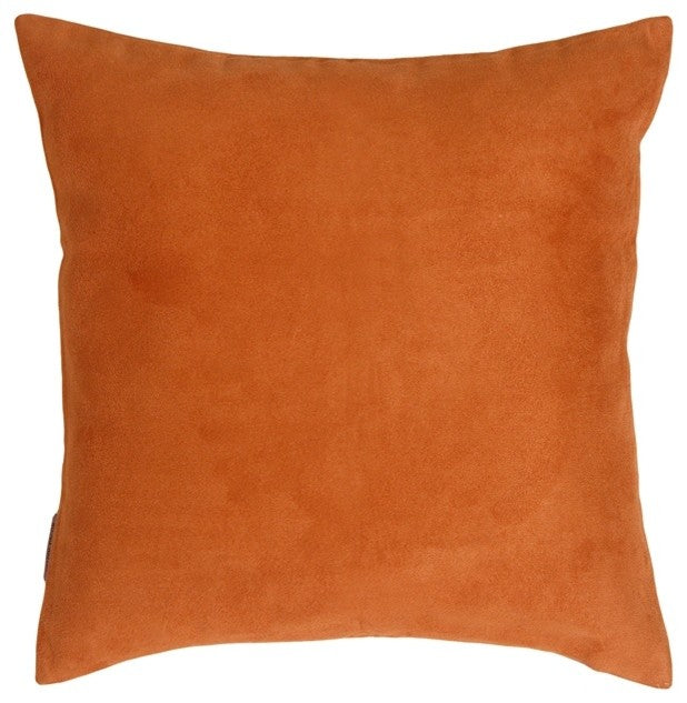 Pillow Decor - 18 x 18 Royal Suede Burnt Orange Throw Pillow