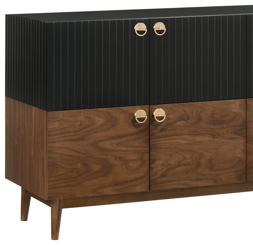Amigo Black Veneer and Walnut Wood Buffet
