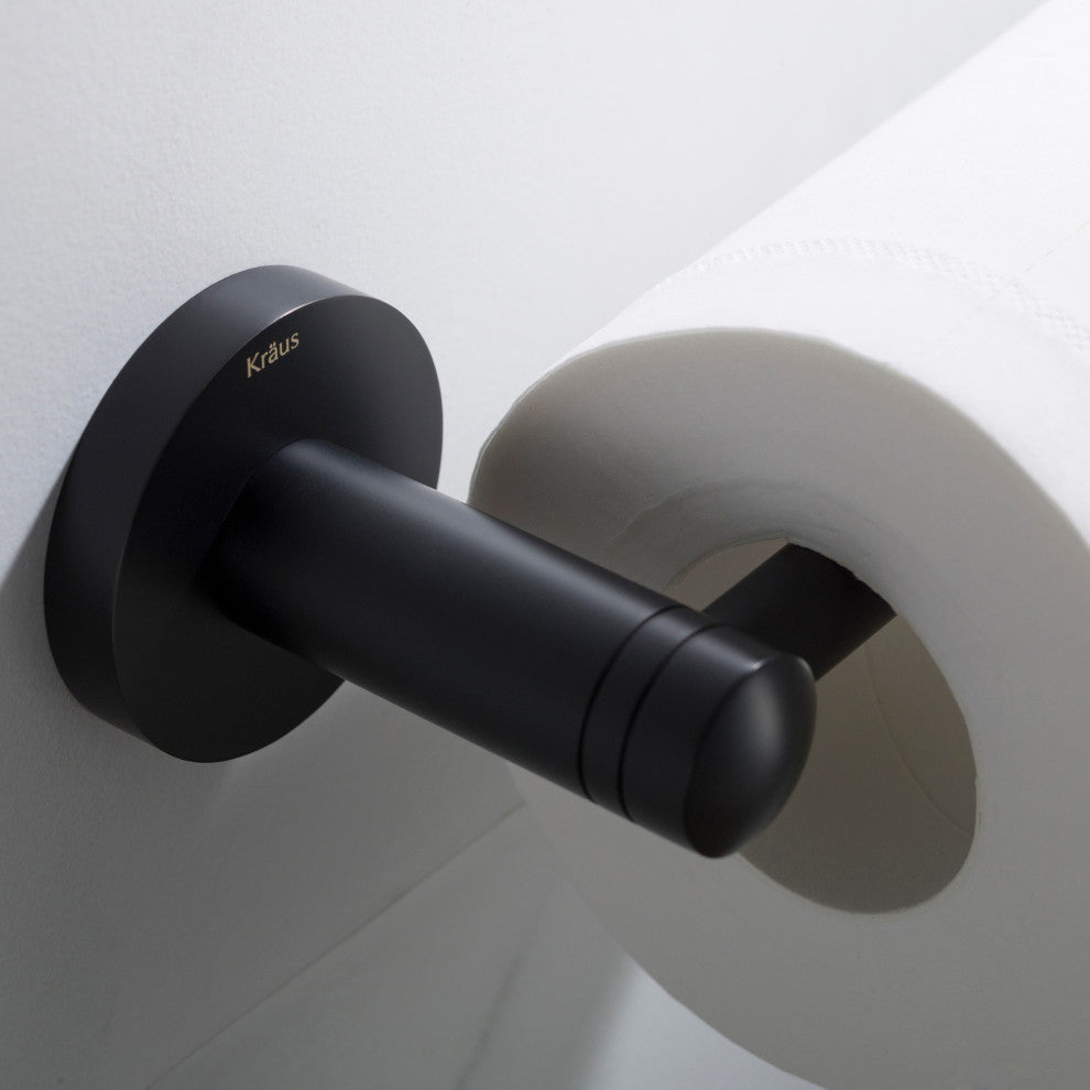 Elie Bathroom Toilet Paper Holder, Matte Black