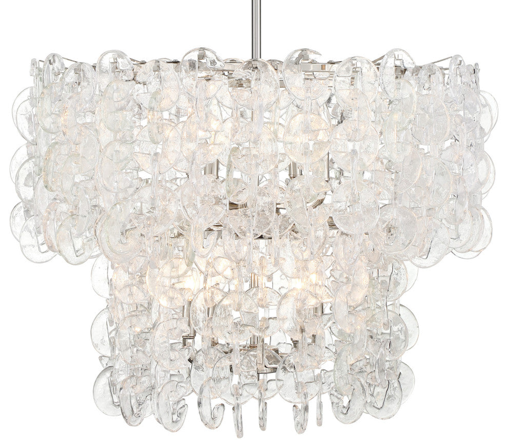 Metropolitan N7738 Taffinoe 8 Light 30"W Pendant - Polished Nickel