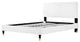 Platform Bed Frame, Queen Size, White, Velvet, Modern, Bedroom Guest Suite