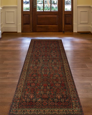 Semi Antique Mayerlin Blue/Beige Runner, 3'5x9'11