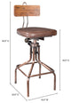 Industrial National Barstool - Brown