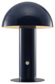 Boletus 10.75" Rechargeable/Cordless Iron LED Mushroom Table Lamp, Navy