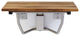 Rectangular Folding Shower Seat, Teak Wood, 32 Inch, Wall Mount