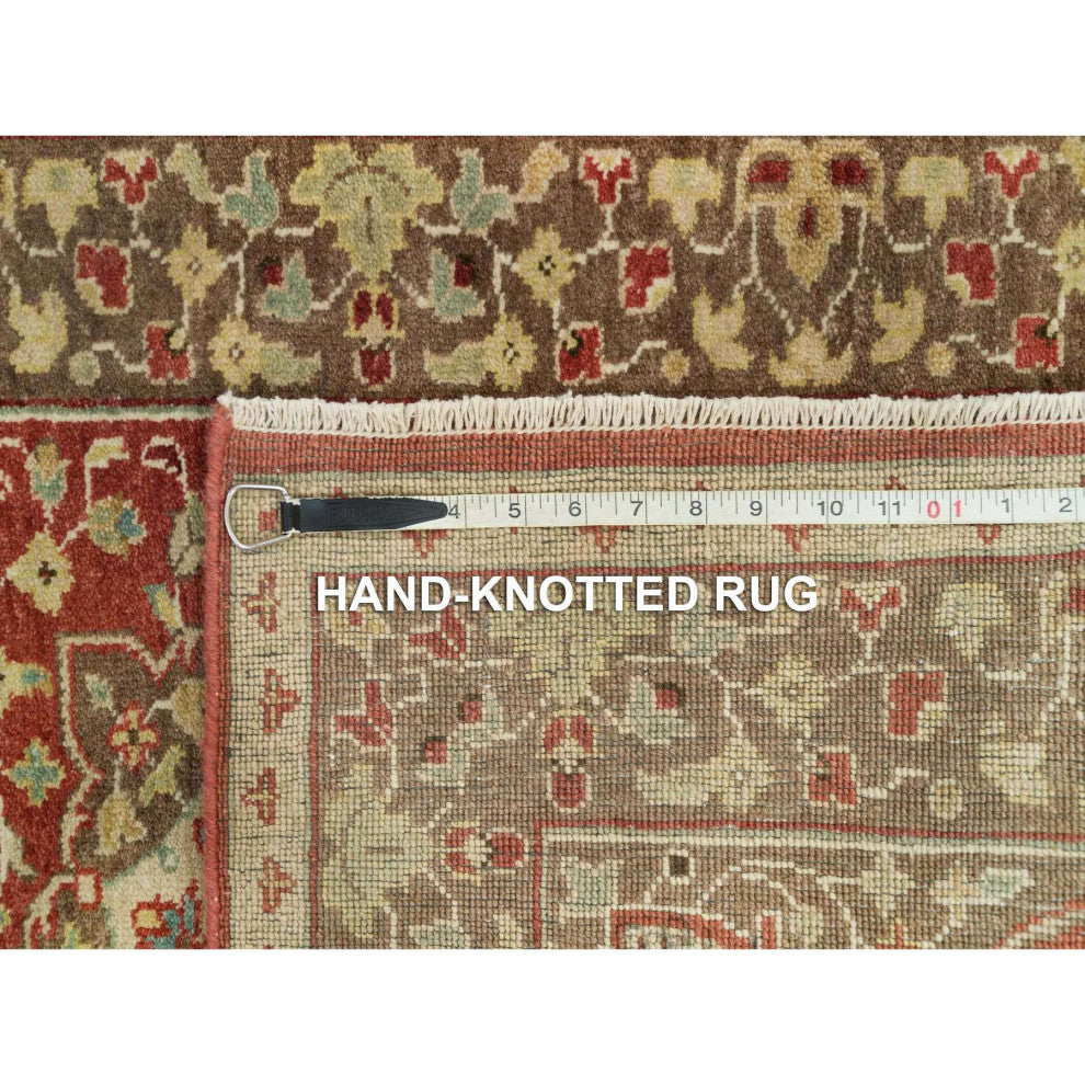 Cherry Red All Wool Haji Jalili Design Hand Knotted XL Runner Rug, 2'7"x22'