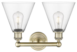 Berkshire 2-Light 17" Bath Vanity Light, Antique Brass Finish, Clear Shade