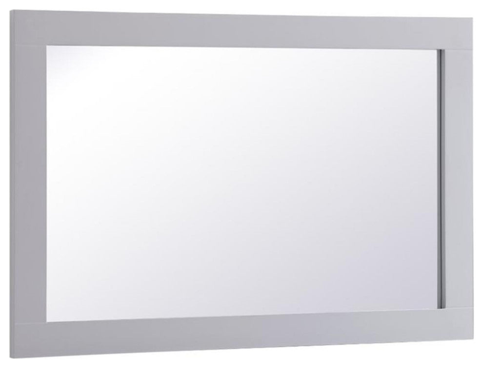 Elegant Decor Aqua 36" x 24" Wood Frame Bathroom Mirror in Gray