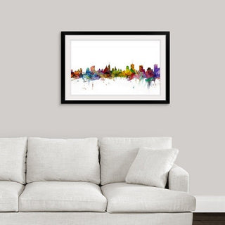 "Ottawa Canada Skyline" Black Framed Art Print, 44"x32"x1"