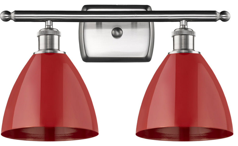 Innovations 516-2W-SN-MBD-75-RD-LED 2 Light Vanity Light, Brushed Satin Nickel