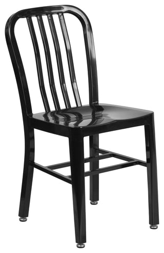 Commercial Grade Black Metal Indoor-Outdoor Chair
