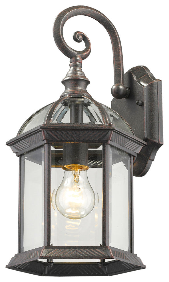 Roseto ZWS99927 Lloyd 16" Tall Outdoor Wall Sconce - Black