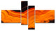 Agate Macro Orange, Abstract Canvas Wall Art Print, 60"x32", 4 panels