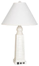 30" Shutter USB Polyresin Table Lamp, Cream (Set of 2)