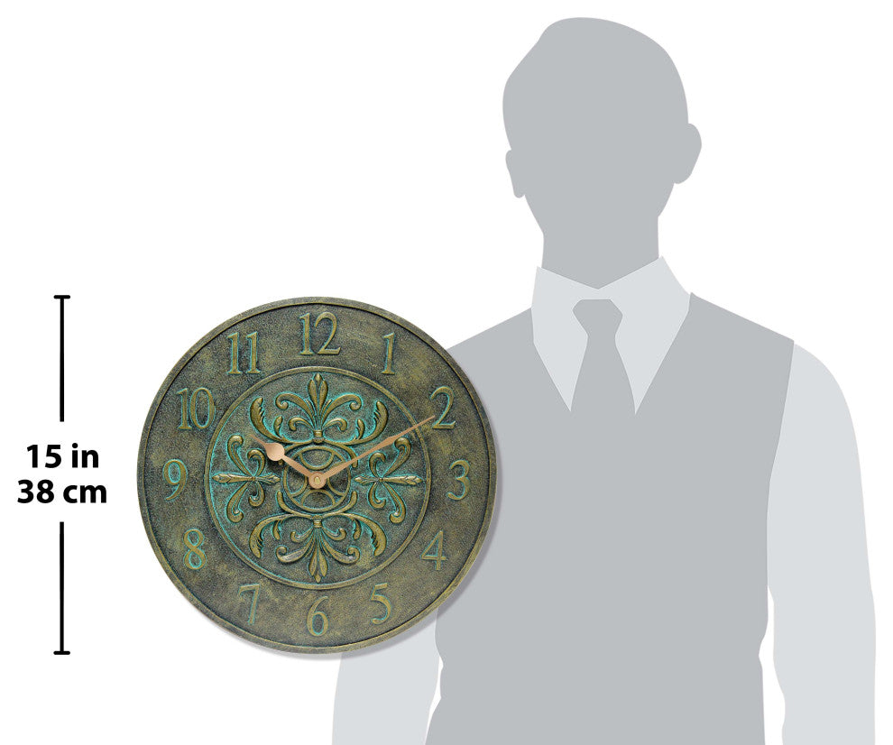 Blanc Fleur Aged Bronze Clock