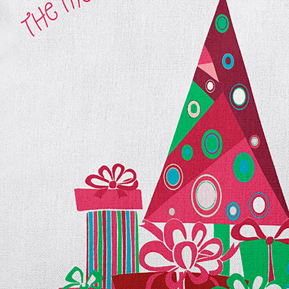 Tree and Gifts Accent Pillow, Holiday Pink, 26"x26"