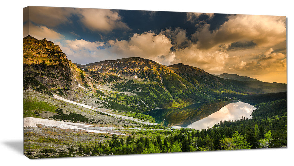 "Dramatic Sky over Alpine Lake" Canvas Print
