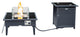 LeisureMod Walbrooke Square Fire Pit Table and Tank Holder With Slats, Black