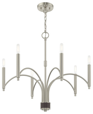 Livex Lighting 51336 Wisteria 6 Light 26"W Chandelier - Brushed Nickel