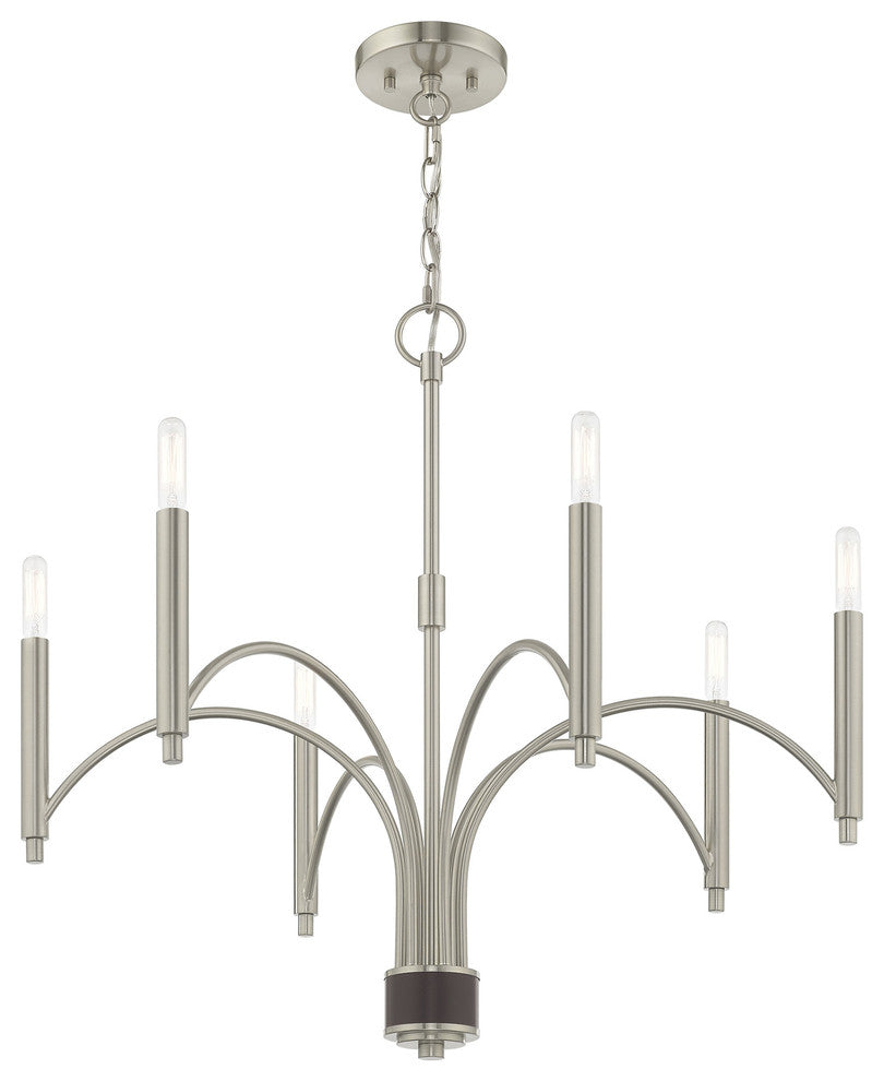 Livex Lighting 51336 Wisteria 6 Light 26"W Chandelier - Brushed Nickel