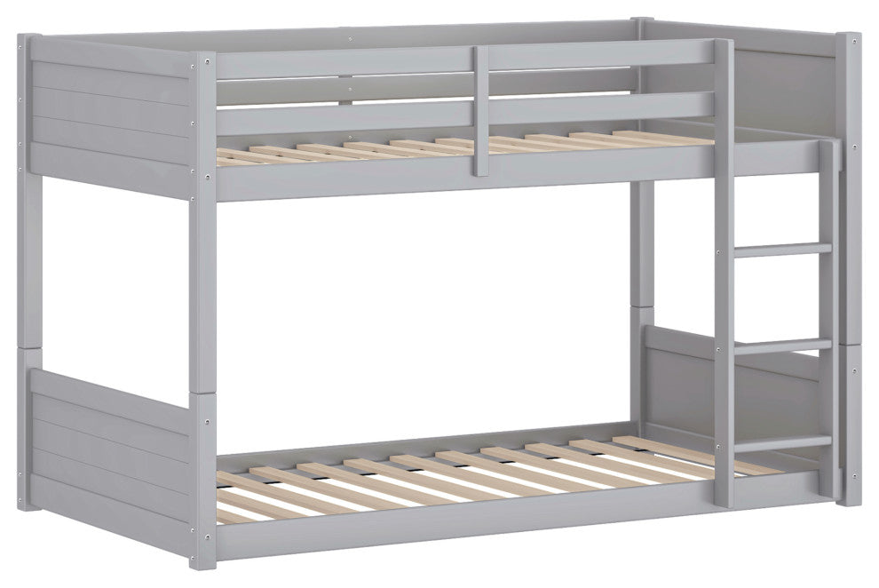 Hillsdale Capri Wood Twin Over Twin Size Floor Bunk Bed with Ladder