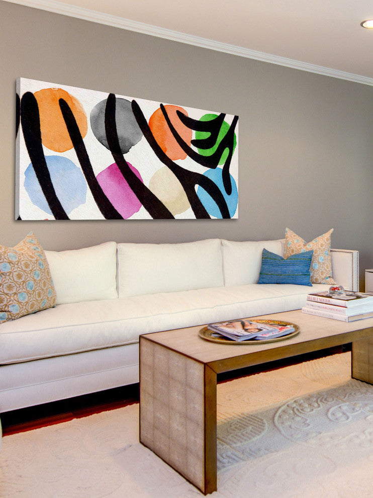 "Rainbow Zebra II" Painting Print on Canvas by Irena Orlov