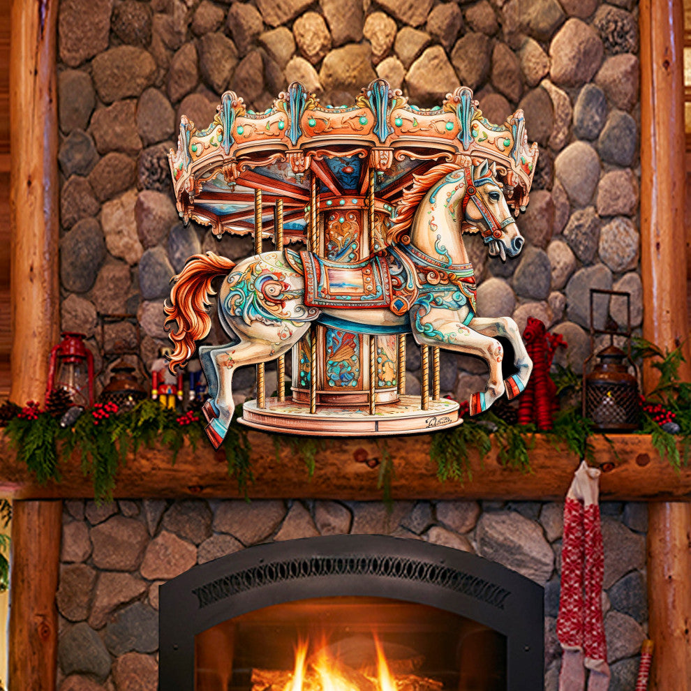 Carousel Horse Holiday Door Decor Christmas Decor