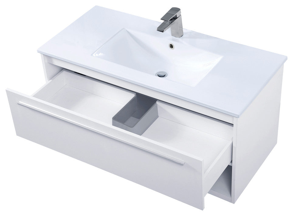 40" Single Bathroom Floating Vanity, White
