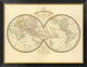 "Mappemonde, 1849" Framed Canvas Giclee by J. Andriveau-Goujon, 40x31"