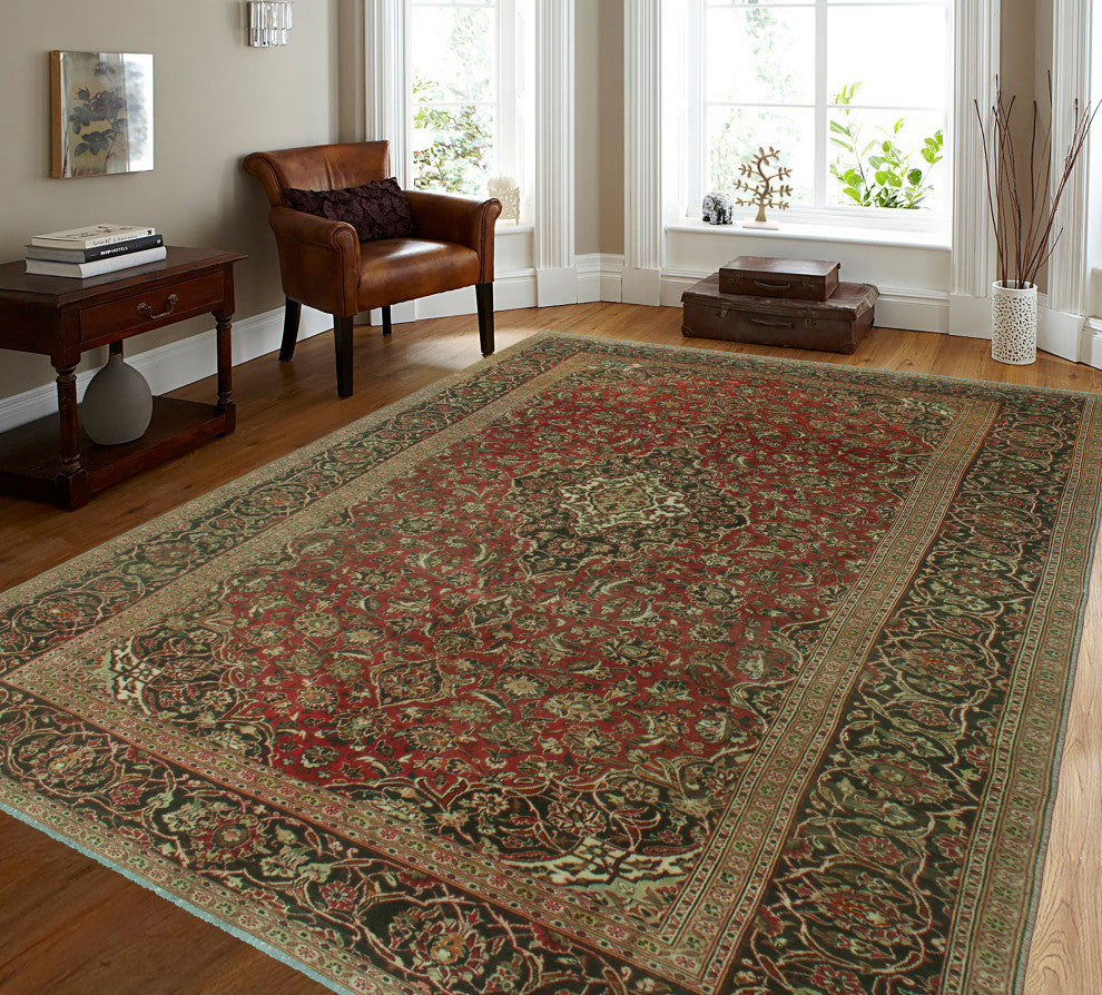 Fine Vintage Distressed Saima Red/Charcoal Rug, 7'10x12'0