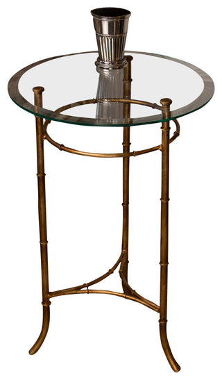 Bamboo Side Table, Antique Gold