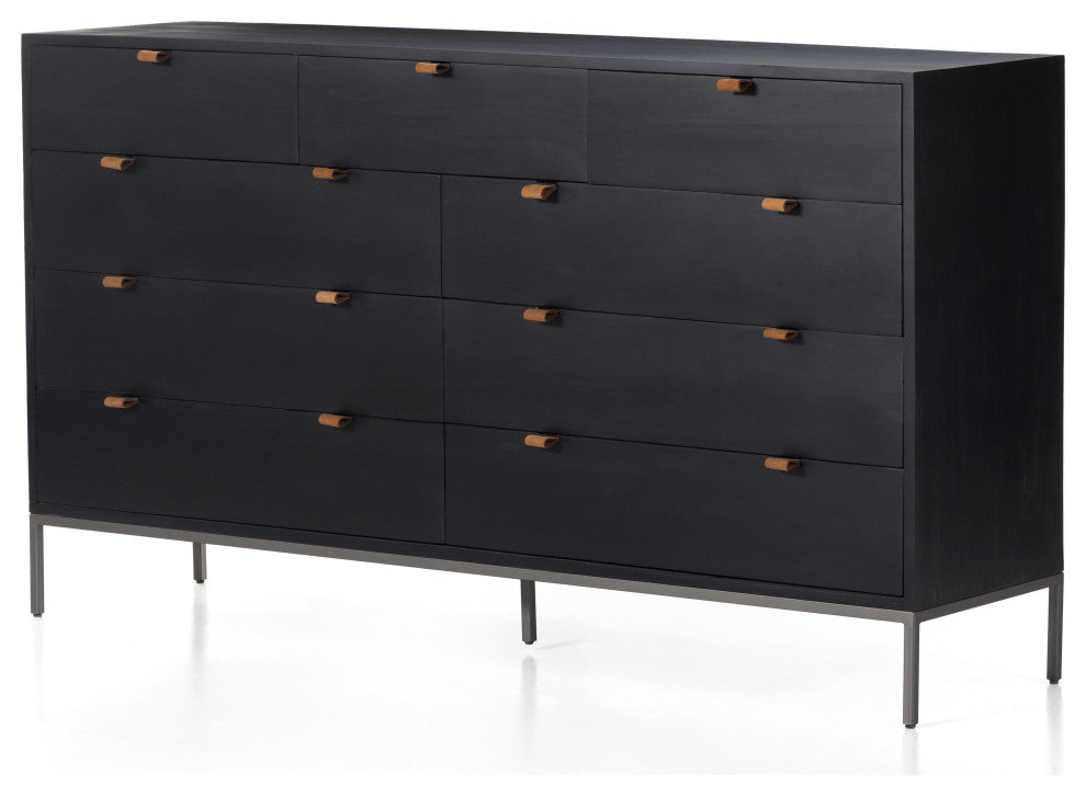 Trey 9 Drawer Dresser-Black Wash Poplar