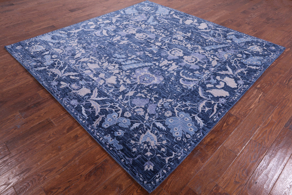 8' Square Modern Hand Knotted Wool Rug - Q13049