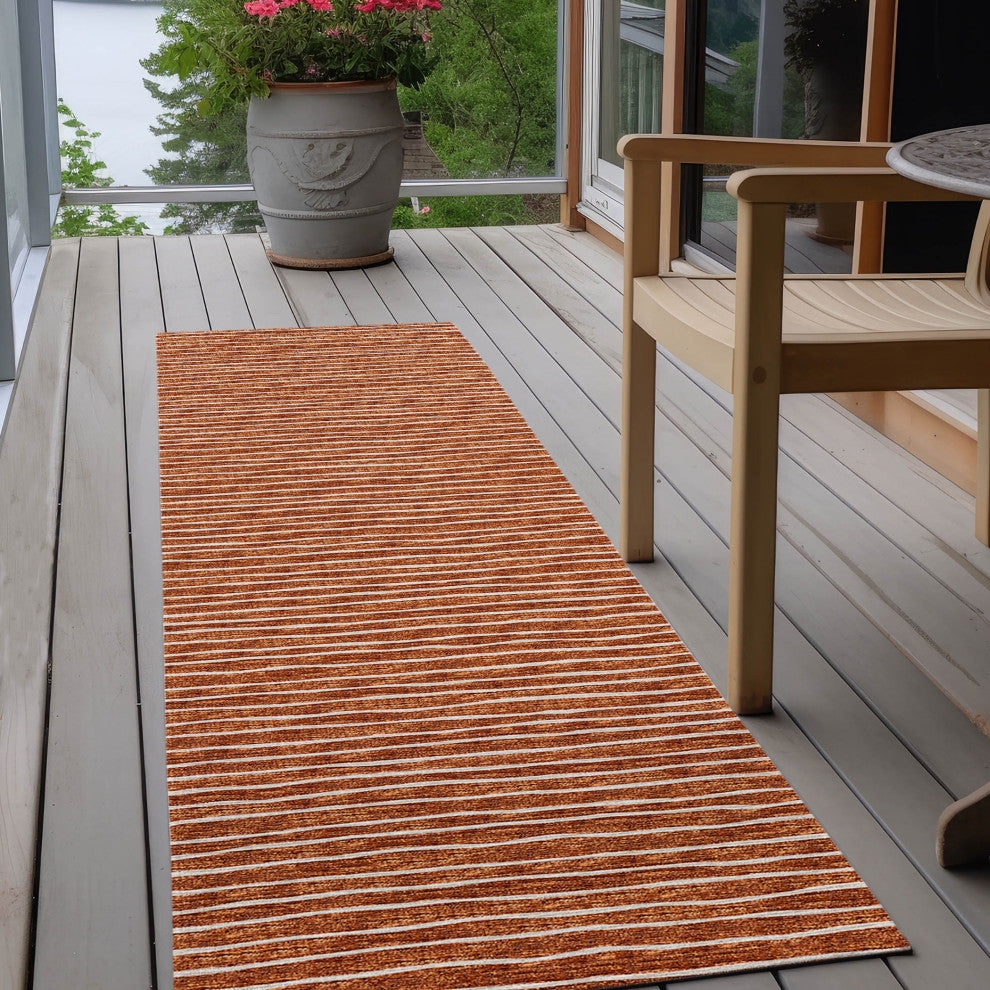 Indoor/Outdoor Laidley LA1 Paprika Machine Washable 2'3" x 10' Rug