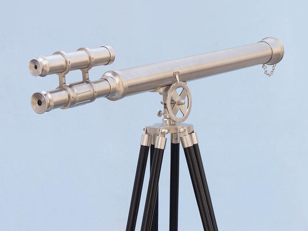Floor Standing Brushed Nickel Griffith Astro Telescope 65'', Marine Telescope