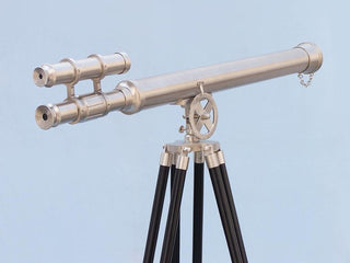 Floor Standing Brushed Nickel Griffith Astro Telescope 65'', Marine Telescope