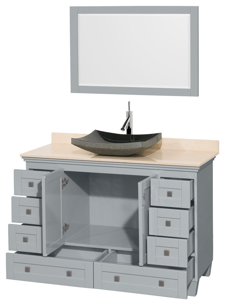 Acclaim 48" Oyster Gray Single Vanity, Ivory Marble Top, Altair Sink, 24"